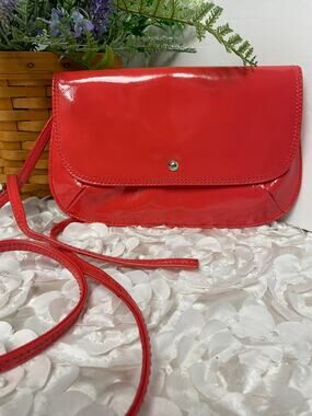 Hobo International The Original Pink Coral Crossbody Patent Leather Small Bag